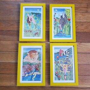 Boho jungle themed art prints custom frames vintage‎